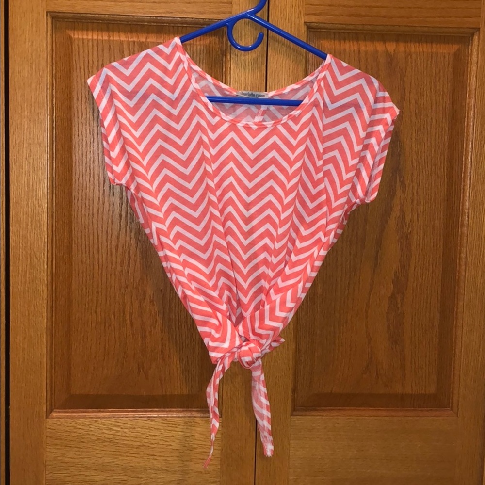 Open back, zig zagged blouse